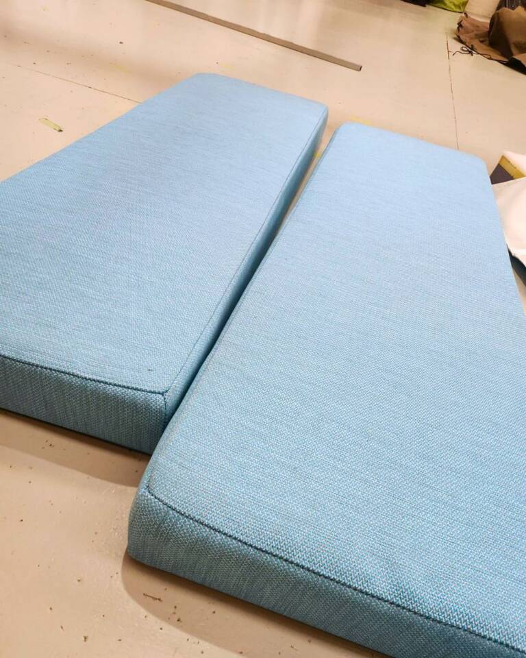 Custom marine squabs made with James Dunlop fabric by Tasman Canvas Motueka