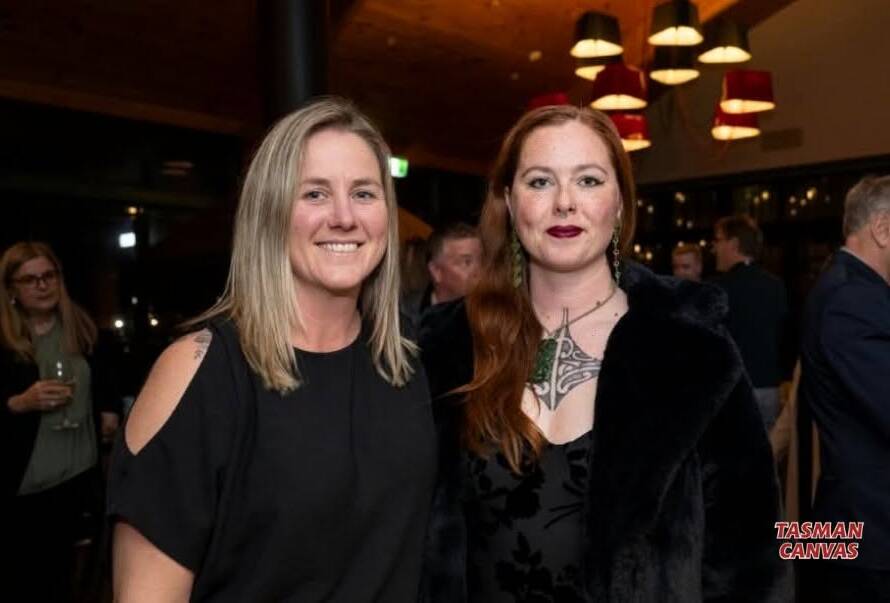 Emma and Phoenix from Tasman Canvas at the ATA NZ Awards for Excellence, canvas work Motueka