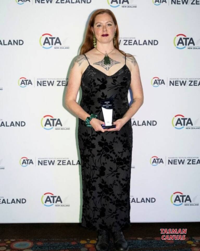 Tasman Canvas team celebrating their ATA NZ Awards wins, canvas work Motueka